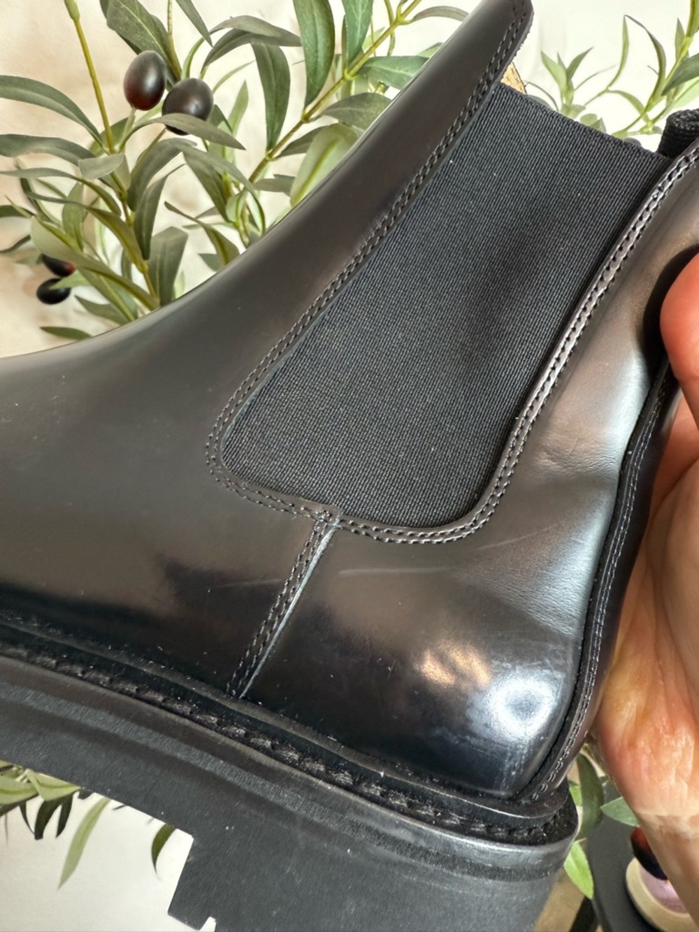 Isabel Marant Black Leather Chelsea Lug Sole Ankle Boots- Size 36 / 5.5 - Picture 8 of 9